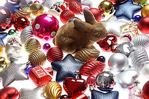 圣诞装饰,多样,圣诞树球,复活节兔子