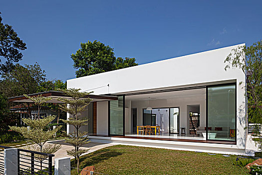 白色,户外,建筑,院落,房子,新加坡