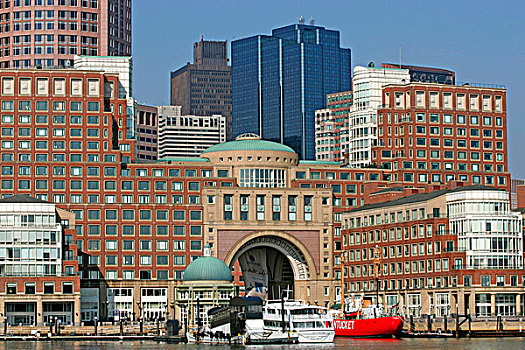 天际线,码头,水岸,波士顿,马萨诸塞,新英格兰,美国