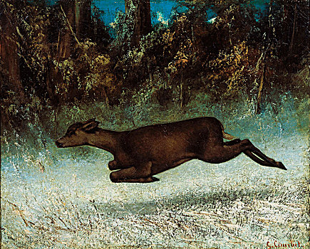 母鹿,跳跃,19世纪,艺术家