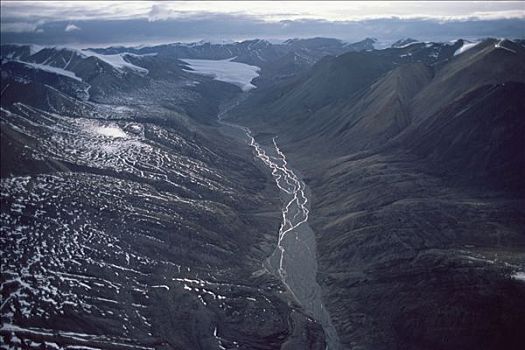 冰河,径流,山谷,雕刻,加拿大