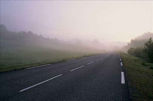 法国,奥弗涅,乡村,道路