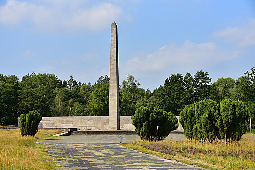 石碑,集中营,纪念,下萨克森,德国,欧洲