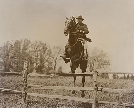 总统,西奥多-罗斯福,骑马,跳跃,上方,分开,栏杆,华盛顿特区,美国,五月