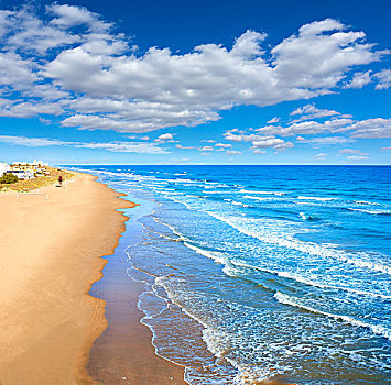 海滩,俯视,地中海,瓦伦西亚,西班牙