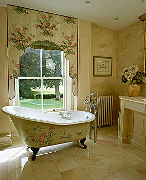 浴室,相配,花饰,维多利亚风格,帘