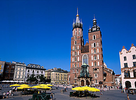 教堂,老城,市场,克拉科夫,波兰