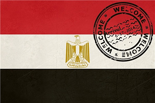 欢迎,埃及,旗帜,护照