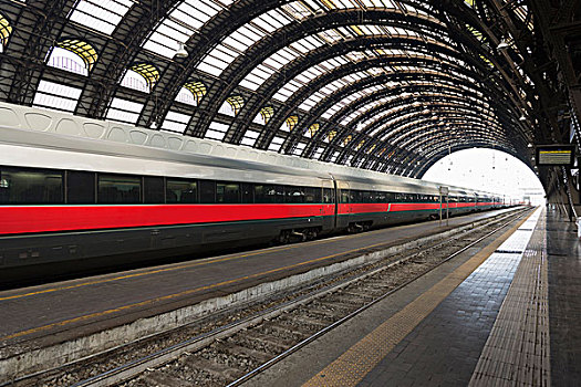 列车,轨道,火车站,球形,天花板,米兰,伦巴第,意大利