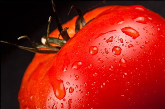 新鲜,成熟,西红柿,黑色背景
