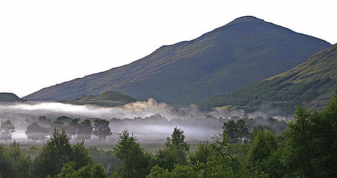 苏格兰,斯特灵,风景,山峦,薄雾