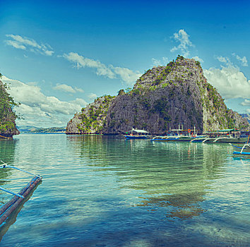 菲律宾,风景,悬崖,漂亮,天堂湾,热带,泻湖