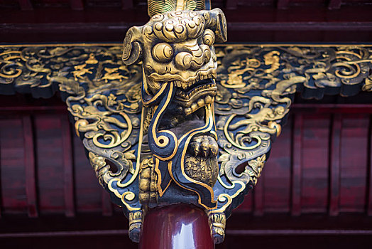 成都大慈寺的麒麟雕塑