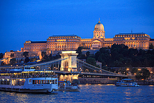 匈牙利,布达佩斯,链索桥,皇宫,多瑙河