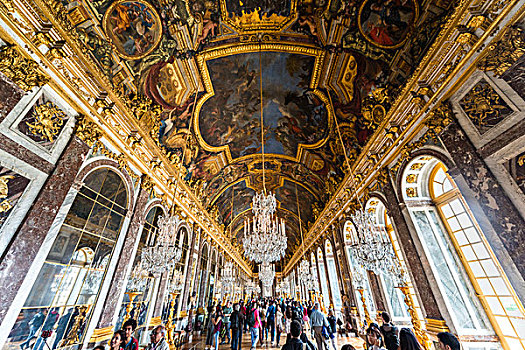 镜厅,凡尔赛宫,世界遗产,伊夫利纳,区域,法兰西岛,法国,欧洲