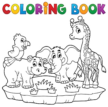 上色画册,非洲,动物