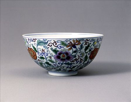 碗,花饰,雍正时期,清朝,瓷器,艺术家,未知