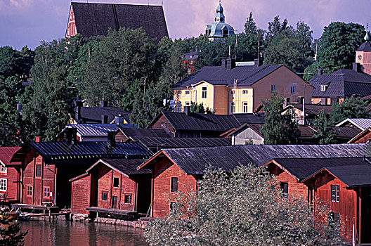 欧洲,芬兰,18世纪,仓库,河