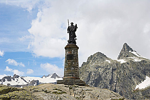 雕塑,圣徒,奶奶,奔宁山脉,瓦莱,阿尔卑斯山,意大利,欧洲