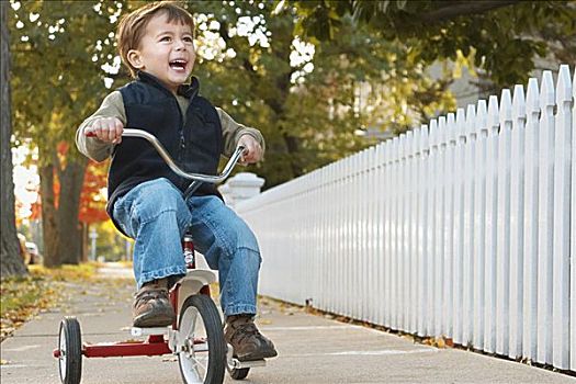 小男孩,骑,三轮车,安大略省