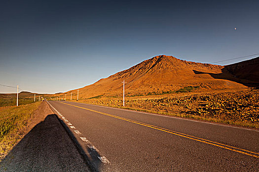 公路,右边,高原,格罗莫讷国家公园,纽芬兰,拉布拉多犬,加拿大