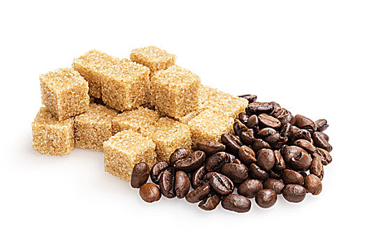 堆积,甘蔗,方形,咖啡豆,隔绝,白色背景,背景