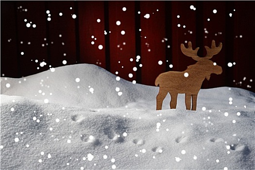 圣诞贺卡,雪,驼鹿,留白,雪花