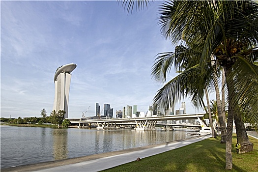 新加坡城,天际线,公园,河