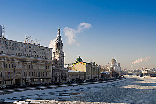 堤,莫斯科,河,俄罗斯