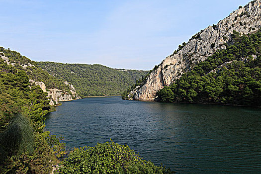 卡尔卡,河,靠近,达尔马提亚,克罗地亚,欧洲