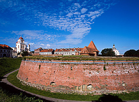 防护,墙壁,棱堡,老城,维尔纽斯,立陶宛