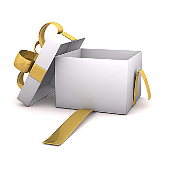 空,金色,礼物,纸盒
