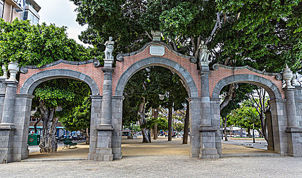 入口,公园,西班牙广场,特内里费岛,加纳利群岛,西班牙,欧洲