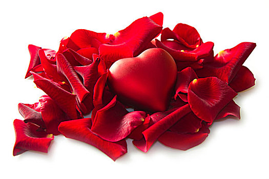 红玫瑰,花瓣,心形