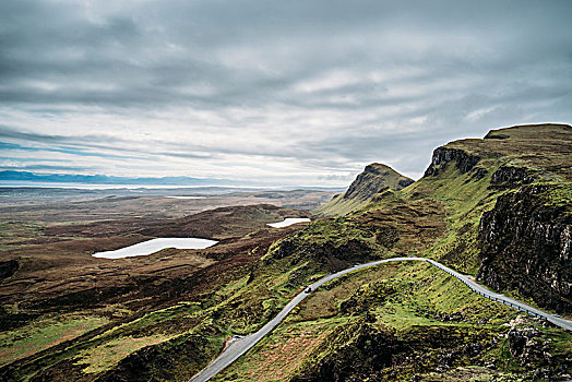 风景,绿色,悬崖,斯凯岛,苏格兰