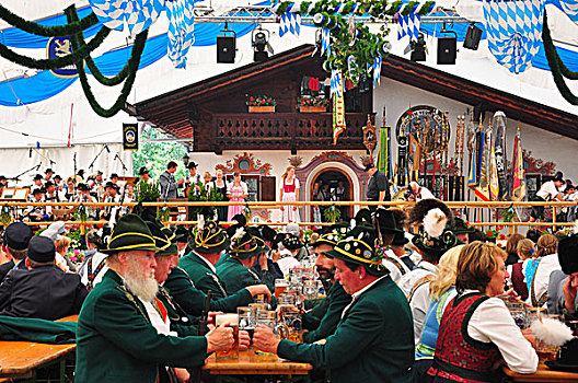 德国,巴伐利亚,加米施帕藤基兴,节日,啤酒帐篷