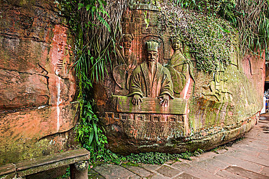 四川蜀南竹海景区三十六计大型石雕