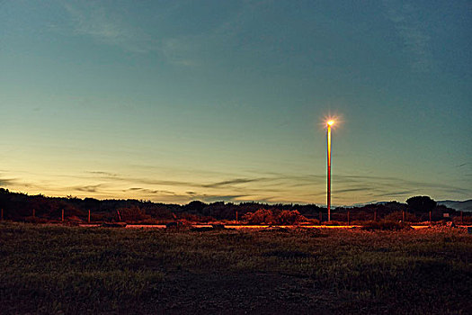 风景,路灯,道路,夜晚