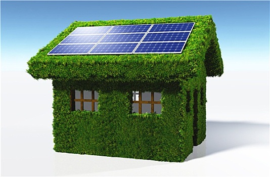 草,房子,太阳能电池板