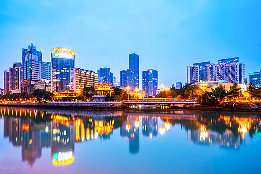 成都锦江安顺廊桥夜景