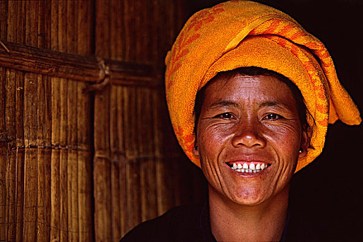 缅甸,女人,入口,传统