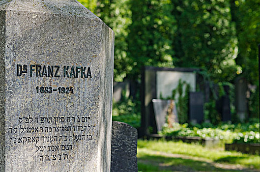 墓碑,德国,作家,新,犹太,墓地,布拉格,捷克共和国,欧洲