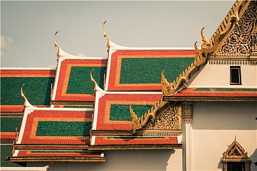 屋顶,寺院,玉佛寺,曼谷,泰国