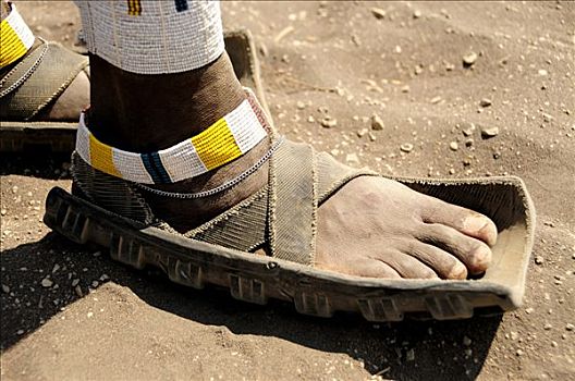 鞋,老,轮胎,塞伦盖蒂,坦桑尼亚,非洲