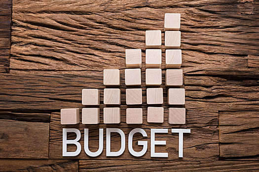 预算,文字,增加,柱状图,木头