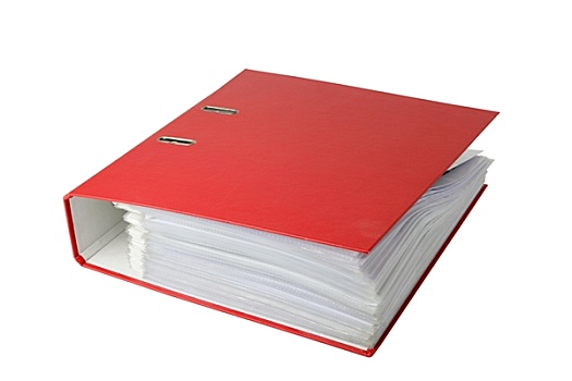 塑料制品,袖子,粗厚,红色,活页文件夹,白色背景