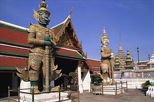 泰国,曼谷,寺院,大皇宫,雕塑