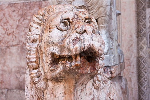 意大利,拉文纳,狮子,雕塑