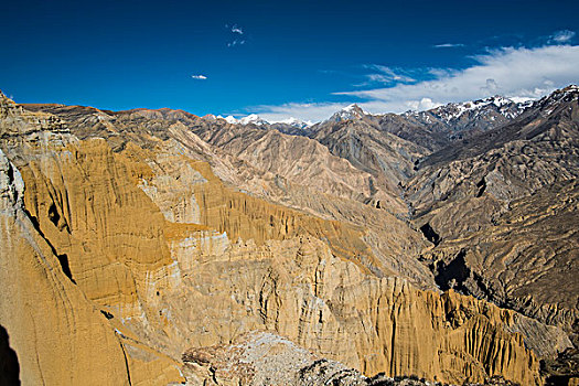 山,岩石构造,侵蚀,风景,不同,彩色,矿物质,构图,地形,莫斯坦王国,喜马拉雅山,尼泊尔,亚洲