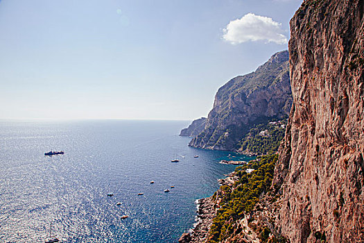 海洋,南,沿岸,悬崖,卡普里岛,意大利